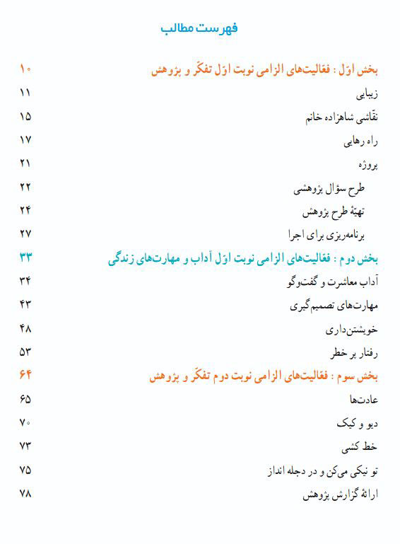 فهرست تفکر هشتم