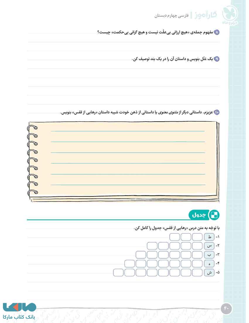 کارآموز فارسی چهارم دبستان نشر مهروماه